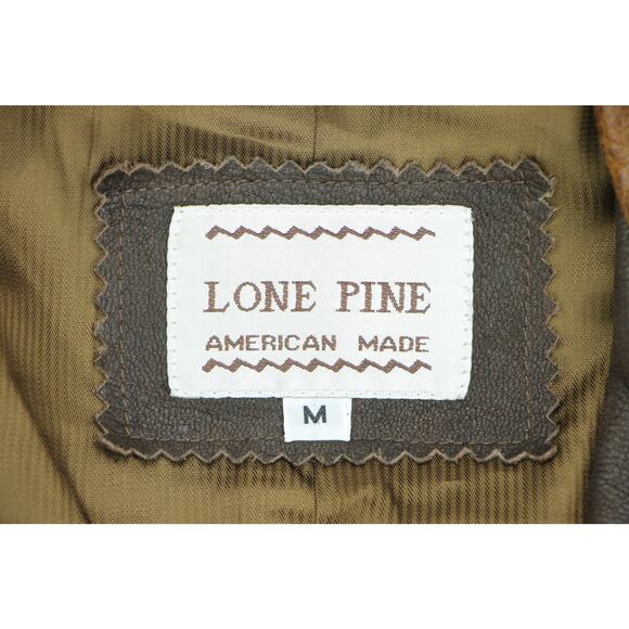 Women's Lone Pine Brown USA Made Full Zip Leather Jacket Coat M - Picture 10 of 12